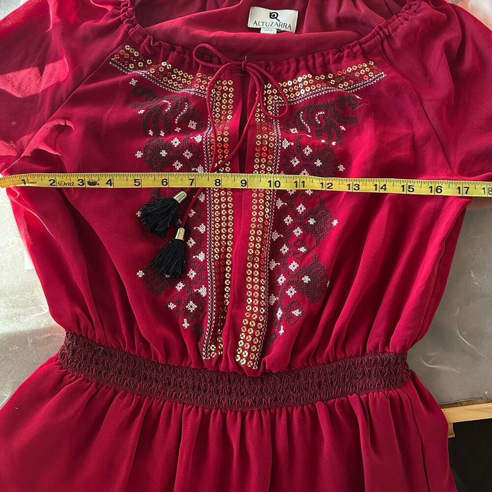 Altuzarra for Target red embroidered sequin peasant dress size 2 - Picture 5 of 5